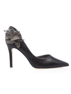 Cauti un Stiletto Elegant Fashion de Ocazie? Descopera Colectia Mangata Stiletto Negru Satin Toc Inalt Cristale Menbur, Livrare Rapida