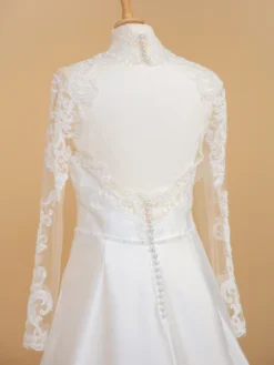 Cauti o Rochie de Mireasă Specială? Comanda Online pe Mangata.ro | Rochie de Mireasă Alba Tafta Satinata Dantela Spate Gol MANGATA, Livrare Rapidă