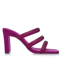 Cauti Sandale Elegante Deosebite? Descopera Online Colectia Noua MANGATA Sandale Elegante de Vara Mov Cristale Piele Intoarsa Menbur, Livrare Rapidă