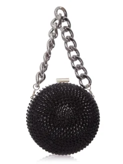 Cauti o Poseta Eleganta Neagră de Ocazie? Comanda pe Mangata.ro | Clutch Negru de Ocazie Bilă Elegant Cristale Nuntă MANGATA