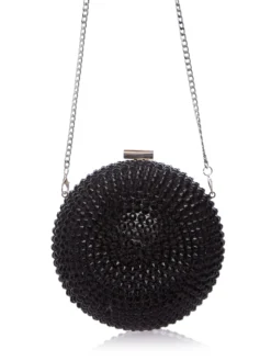 Cauti o Poseta Eleganta Neagră de Ocazie? Comanda pe Mangata.ro | Clutch Negru de Ocazie Bilă Elegant Cristale Nuntă MANGATA