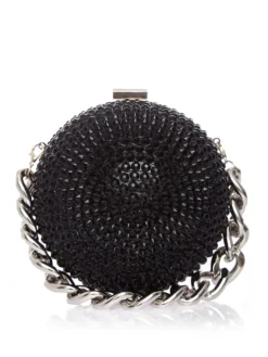 Cauti o Poseta Eleganta Neagră de Ocazie? Comanda pe Mangata.ro | Clutch Negru de Ocazie Bilă Elegant Cristale Nuntă MANGATA