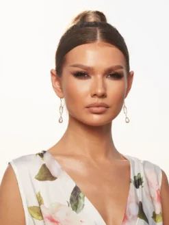 Cercei Statement Lungi de Ocazie Aurii Cristale MANGATA Cercei Ieftini Online Bijuterii de Dama Elegante Statement, Livrare Rapida