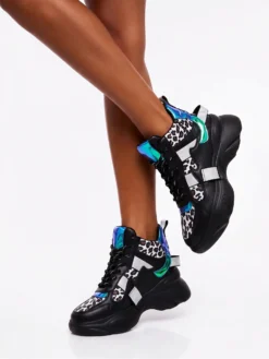 Cauti o Gheata in Trend Deosebita? Descopera Colectia Mangata Ghete Dama Casual Negre Leopard Incaltaminte Toamna FASHON in Trend