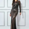 Livrare Rapida. Cauti o Rochie Lunga de Ocazie? Descopera Colectia Noua Rochie de Ocazie Neagra Elegantă Paiete Nasa MANGATA