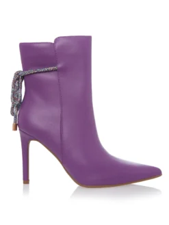 Cauti Botine in Trend Deosebite? Descopera Online Colectia Mangata Botine Elegante Mov Toc Inalt Cristale Multicolore MANGATA, Livrare Rapidă