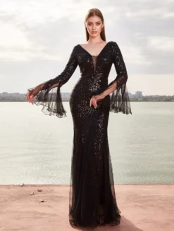 Cauti o Rochie Lunga de Ocazie Deosebita? Descopera Colectia Noua Rochie Lunga Eleganta de Seara Paiete Ocazie Nasa MANGATA