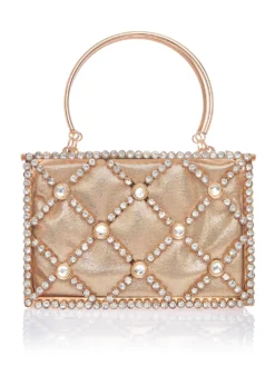 Cauti un Clutch Auriu cu Cristale? Comanda acum unul special pe Mangata.ro | Poșetă Menbur Elegantă Aurie de Ocazie Cristale Mangata