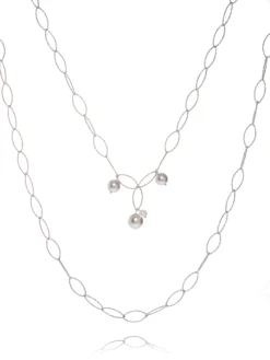 Cauti Bijuterii Speciale? Descopera pe MANGATA Colier Casual Modern Argintiu Perle de Mallorca MANGATA, Livrare Rapida, Calitate