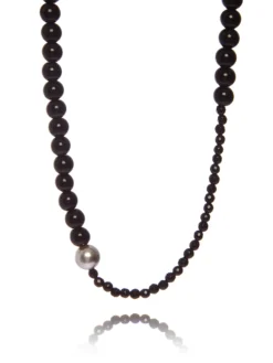 Cauti Bijuterii Speciale? Descopera pe MANGATA Colier Casual Negru Asimetric cu Perle de Mallorca, Livrare Rapida, Calitate