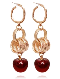 Cauti o Pereche de Cercei Deosebiti cu Cristale? Descopera Colectia Mangata Jewelry Cercei Aurii Lungi Statement Accesorizati cu Cirese MANGATA