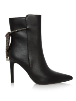 Cauti Botine in Trend Deosebite? Descopera Online Colectia Mangata Botine Menbur Negre Toc Inalt Cristale Clementia MANGATA, Livrare Rapidă