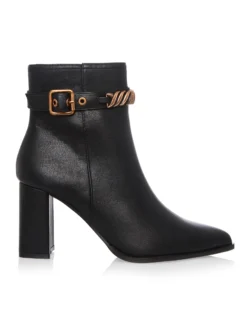 Cauti Botine in Trend Deosebite? Descopera Online Colectia Mangata Botine Menbur Negre Casual Elegante Toc Gros Sohan MANGATA, Livrare Rapidă