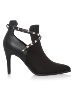Cauti Botine in Trend Deosebite? Descopera Online Colectia Mangata Botine Menbur Negre Toc Inalt Rockstuds YASH MANGATA, Livrare Rapidă