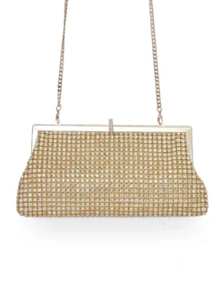 Cauti o Poseta Eleganta Aurie de Ocazie? Comanda pe Mangata.ro | Clutch Menbur Elegant de Ocazie Auriu cu Cristale | Mangata, Livrare Rapida