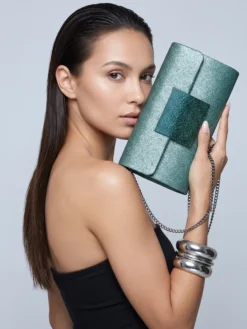 Cauti o Geantă Modernă de zi sau de seară? Comanda pe Mangata.ro Poșetă Menbur Verde Elegantă de Ocazie Cristale DEVAK MANGATA, Livrare Rapidă