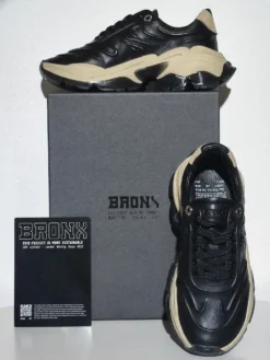 Cauti Sneakers din Piele Naturala Deosebiti? Descopera Online Colectia MANAGATA, Sneakers Bronx Negru Piele Naturală Talpă Înaltă, Livrare Rapida
