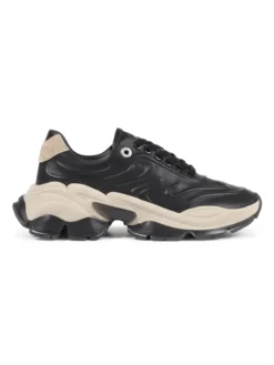 Cauti Sneakers din Piele Naturala Deosebiti? Descopera Online Colectia MANAGATA, Sneakers Bronx Negru Piele Naturală Talpă Înaltă, Livrare Rapida