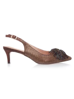 Cauti Sandale cu Cristale Deosebite? Descopera Online Colectia Mangata, Pantofi Menbur Arămii Eleganti Toc Jos Cristale CARYA, Livrare Rapida