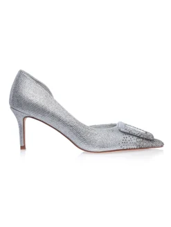 Cauti un Pantof Deosebit cu Toc Modern? Vezi Colectia Mangata Pantofi Menbur Argintii Eleganti Cristale DEVAK, Livrare Rapida