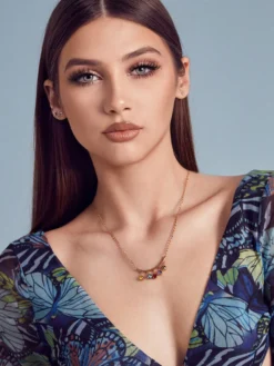 Cauti Bijuterii Speciale? Descopera pe MANGATA Colier Casual Elegant Auriu Modern Cristale Splendid, Livrare Rapida, Calitate