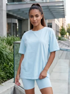 Cauti un Compleu de Vara Deosebit tip Sport? Descopera si Comanda Online | Compleu de Dama Albastru Sport Vara Compleuri Fashion MANGATA