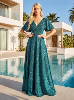 Rochie de Seara Lunga Eleganta Verde Timea