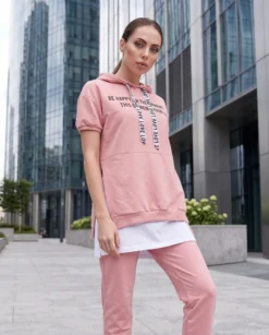 Cauti un Trening Deosebit? Descopera si Comanda Online | Trening De Dama Roz Pudra Fashion Primavara Vara MANGATA, Livrare Rapida