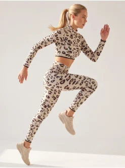 Cauti un Compleu Deosebit? Descopera si Comanda Online | Compleu Sport Animal Print Leopard Sala Bustiera Pantalon MANGATA