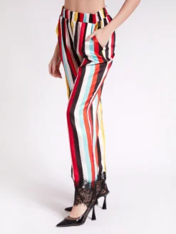 Alternative view of Pantaloni de Dama Stripes Dantelă