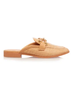 Cauti Incaltaminte In Trend? Descopera Colectia Mangata Papuci Isteria din Rafie cu Accesoriu Metalic Auriu, Livrare Rapida, Retur Garantat