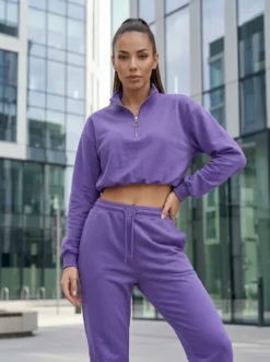 Cauti un Trening Mov Lila Deosebit? Descopera si Comanda Online | Trening De Dama Mov Primavara Vara Treninguri Casual MANGATA