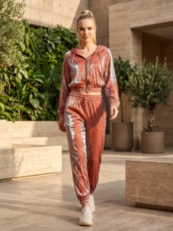 Compleu de Damă Glamour Cristale Cărămiziu