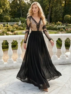 Rochie de Seara Elegantă Paiete Voal Cassia
