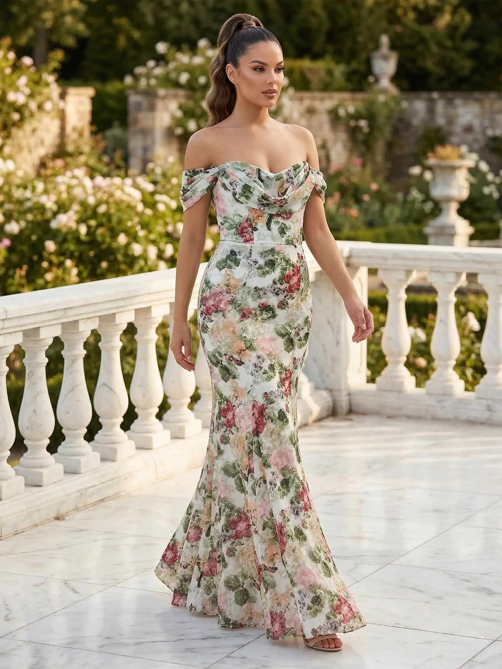Cauti o Rochie Lunga Eleganta cu Imprimeu? Descopera Colectia Extravagant Rochie Lungă Elegantă Imprimeu Floral Ieftina MANGATA