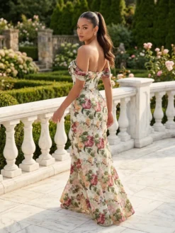 Cauti o Rochie Lunga Eleganta cu Imprimeu? Descopera Colectia Extravagant Rochie Lungă Elegantă Imprimeu Floral Ieftina MANGATA