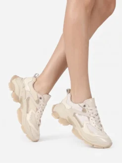 Cauti Sneakers din Piele Naturala Deosebiti? Descopera Online Colectia MANAGATA, Sneakers Bronx Bej Piele Naturală Talpă Înaltă, Livrare Rapida