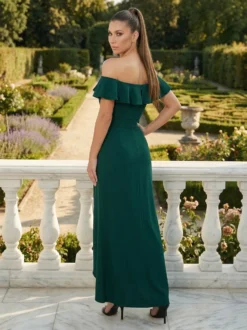 Alternative view of Rochie de Seară Verde Elegantă Isla