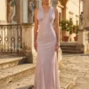 Cauti o Rochie Lunga Eleganta cu Spatele Gol? Comanda pe MANGATA.ro | Rochie de Ocazie Roz Lunga Eleganta Glitter Stralucitoare MANGATA