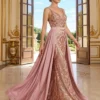 Livrare Rapida. Cauti o Rochie Lunga de Ocazie? Descopera Colectia Noua Rochie de Seara Elegantă Roz Nasa Paiete Deosebita MANGATA