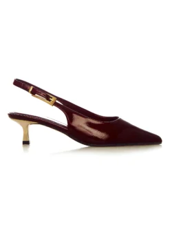 Cauti Sandale de Ocazie Moderne? Descopera Online Colectia MANGATA Pantofi Migato Eleganti Burgundy cu Toc Auriu Livrare Rapida