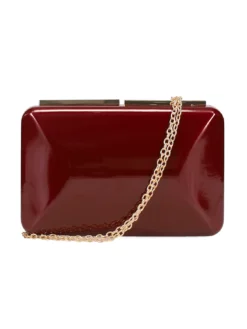 Cauti o Poseta Eleganta Modernă de Ocazie? Comanda pe Mangata.ro | Poseta Migato Eleganta de Ocazie Burgundy Lacuită Livrare Rapida