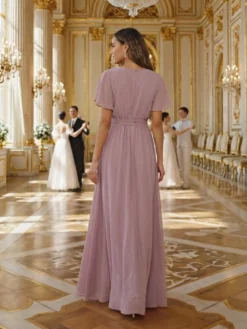 Alternative view of Rochie de Ocazie Eleganta Voal Roz