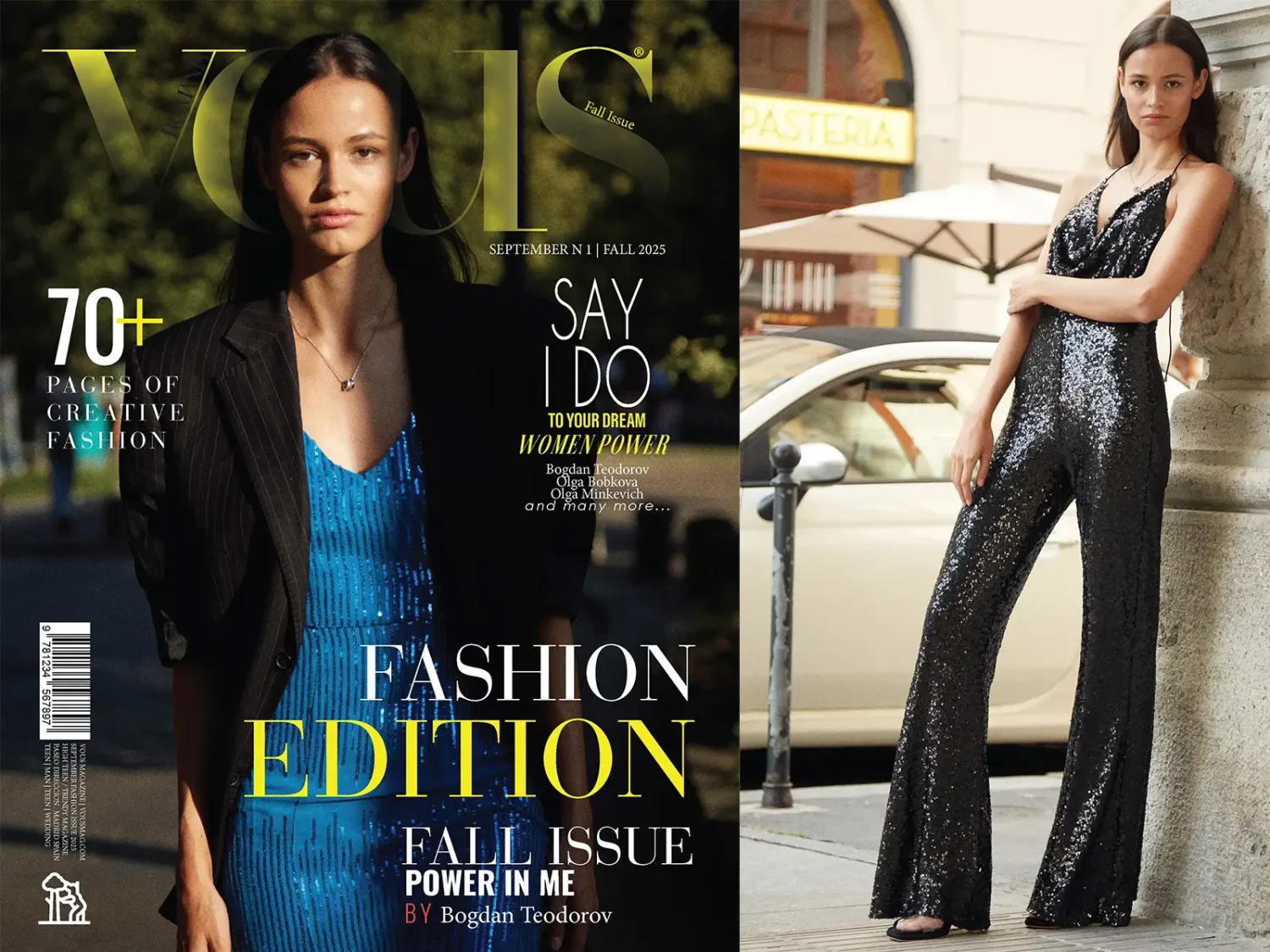 Mangata în Revista Vous Strălucire și Eleganță in Milano, Rochiile si Salopeta MANGATA Aparitie in Editorial de Modă Spectaculos
