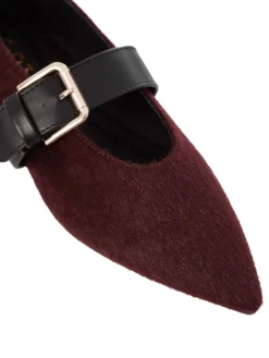Cauti Balerini din Piele Naturala Deosebiti? Descopera Online Colectia MANAGATA, Balerini Top3 Piele Naturală Blaniță Burgundy, Livrare Rapida