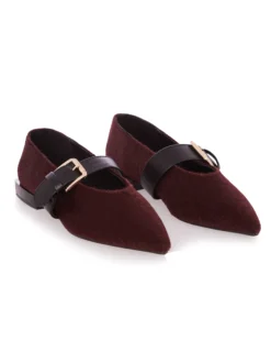 Cauti Balerini din Piele Naturala Deosebiti? Descopera Online Colectia MANAGATA, Balerini Top3 Piele Naturală Blaniță Burgundy, Livrare Rapida