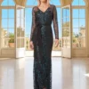 Cauti o Rochie Lunga Couture de Nasa cu Paiete? Descopera Colectia Mangata.ro Rochie de Ocazie Lunga Eleganta Turquoise Maneca Lunga Tull