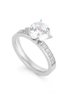 Descoperă inelul de logodnă decorat cu cristale zirconiu strălucitoare. Design elegant, calitate premium și preț accesibil. Comandă acum!, Livrare Rapidă