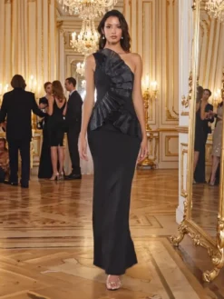 Cauti o Rochie Lunga Eleganta Deosebita? Descopera Colectia Mangata Rochie Eleganta de Ocazie Neagra Mulata MANGATA, Livrare Rapidă