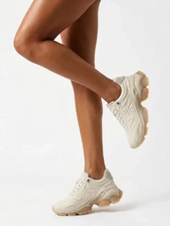 Cauti Sneakers din Piele Naturala Deosebiti? Descopera Online Colectia MANAGATA, Sneakers Bronx Bej Piele Naturală Talpă Înaltă Linn-Y, Livrare Rapida